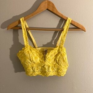 Free People Sunny Yellow Lace Bralette